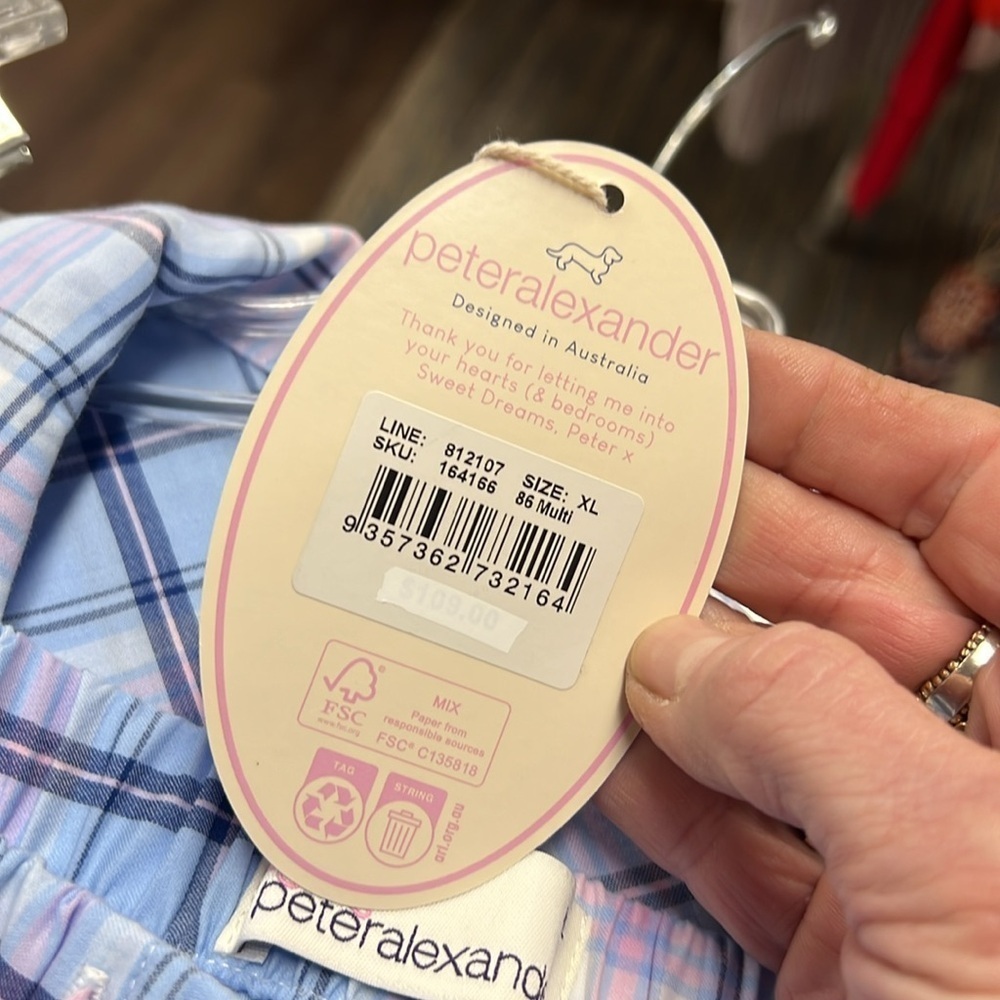 Peter Alexander Women's Pink and Blue Plaid Top and Shorts PJ Set NWT XL - Picture 5 of 14